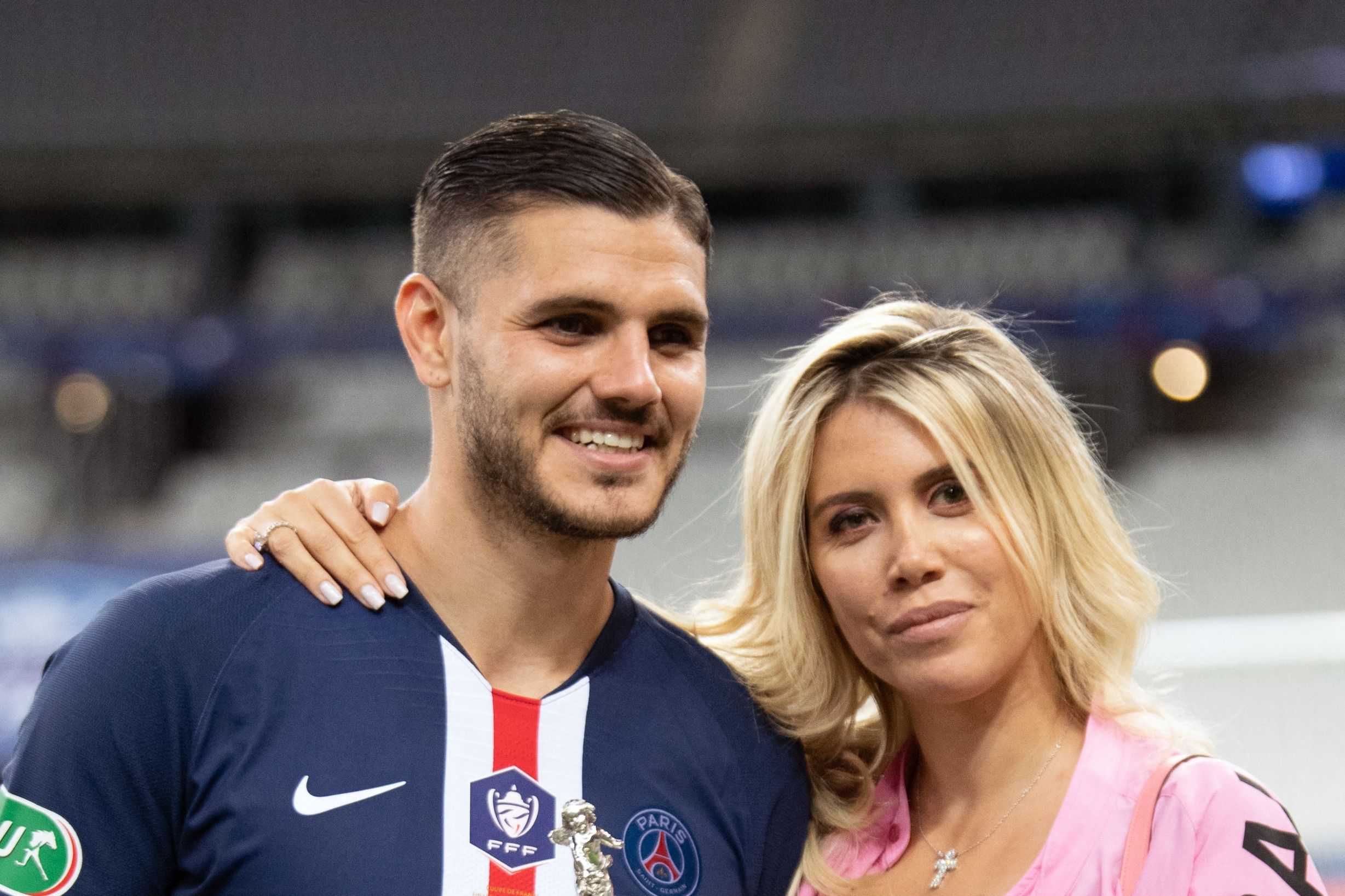 Icardi junto a su ex mujer Wanda Nara