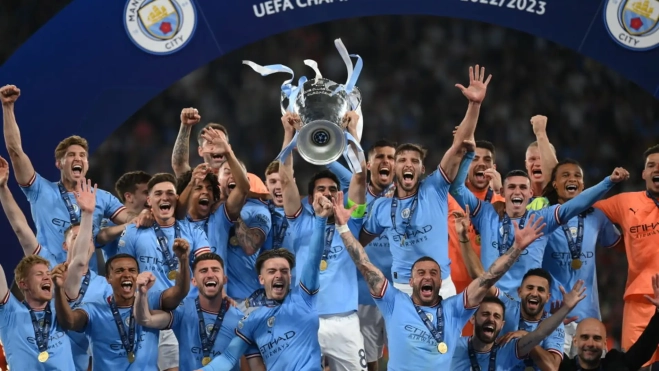 El City celebra la Champions ganada