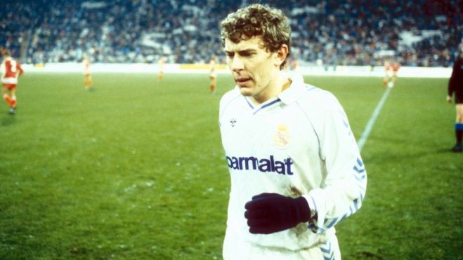 Emilio Butrageño en su época de jugador del Real Madrid