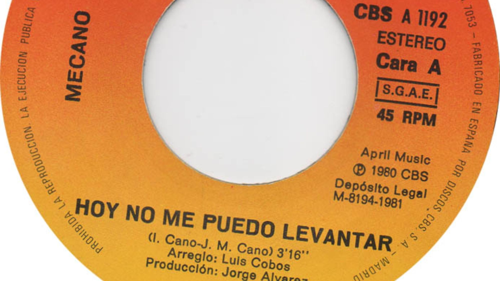 Single de Mecano con el error